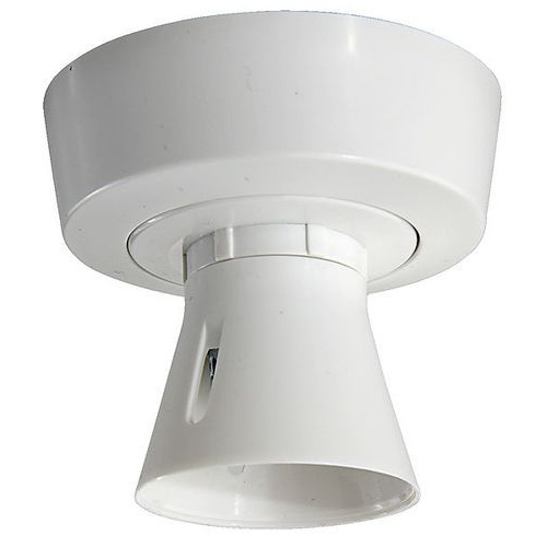 Long Operational Life, Shock Proof And Fire Retardant Material With Metal Ring Ceiling Bulb Holder - Plastic and Copper Material, White Color, 230 Voltage | Direct Connected Socket for Enhanced Compatibility