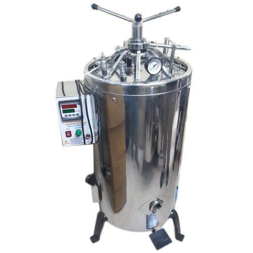 Nagory Vertical Triple Walled High Pressure Silver 60 Liter Stainless Steel Autoclave 