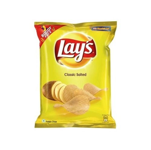 For Tea Time Snacks 100 Percent Delicious And Tasty Lays Classic Salted Potato Chips, 28 Gram