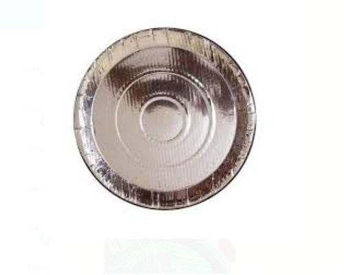 Light Weight 100 Percent Eco Friendly Silver Disposable Paper Round Shape Plate Used For Party