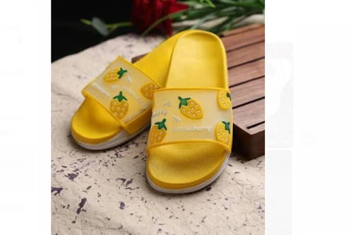 Yellow Comfortable And Light Weight Stylish Flip Flop Slipper For Ladies Casual Wear