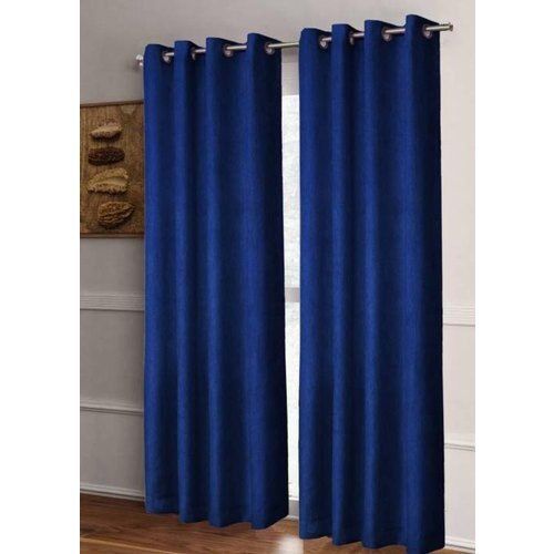 Washable Fade Resistant And Lightweight Plain Navy Blue Door Curtain  Design: Modern