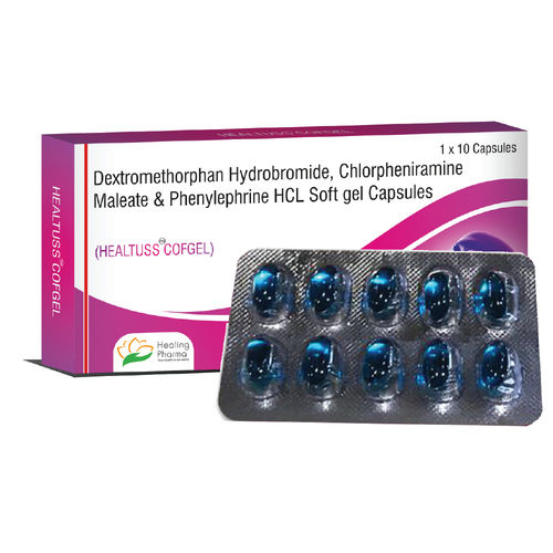 Hydrobromide Chlorphenirame Maleate & Phenylephrine Hcl Soft Gel Capsules Healtuss Cofgel General Medicines