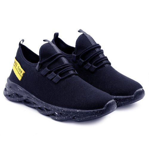 Men Comfortable Breathable Light Weight And Skin Friendly Black Sports Shoes  Insole Material: Pu