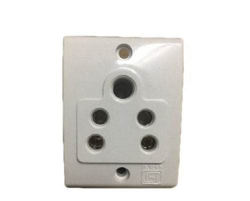 Rectangular White 220 Volt Plastic Electrical 5 Pin Socket