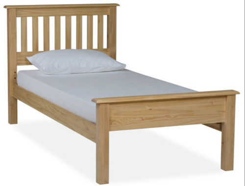 Simple And Elegant Design Termite Resistance Solid And Strong Body Light Brown Wooden Single Bed