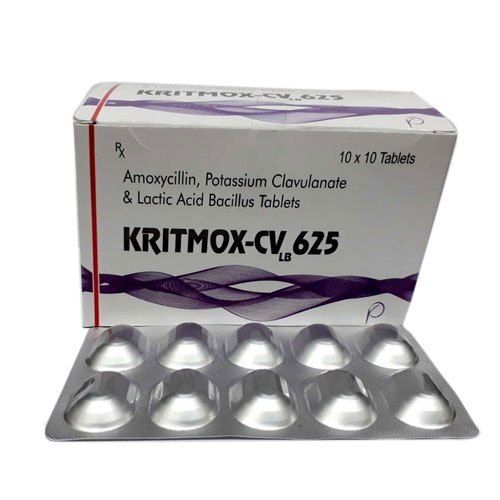 10X10 Amoxicillin Kritmox Cv Lb 625 Mg Tablets Expiration Date: 9-6-2024 Days