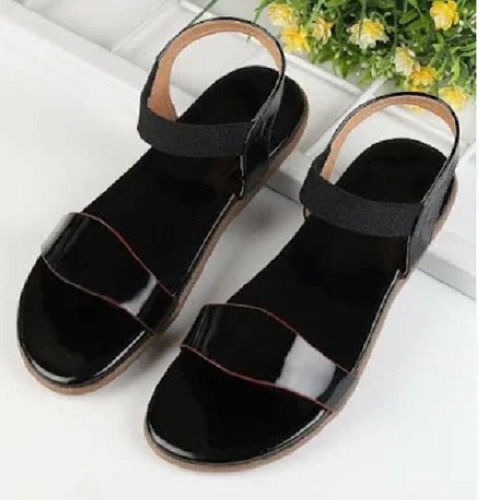 Comfortable Stylish And Light Weight Casual Black Fancy Sandal For Women Heel Size: Flat