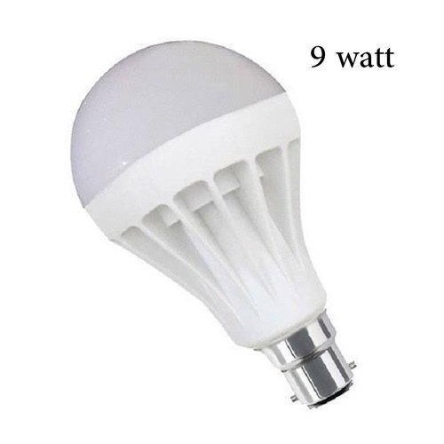 Cool White LED Bulb - 9 Watt, Electric Powered, Corrosion Resistant, Ceramic & Aluminum Body, Round Shape, 100 Grams Weight, 50 Hertz Frequency