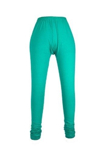 Light Blue Breathable Comfortable And Stretchable High Waist Cotton Lycra Churidar Leggings Bust Size: 34 Inch (In)