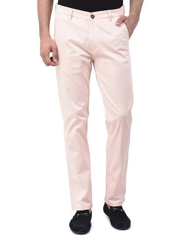 Pink Color Slim Fit Cotton Trouser