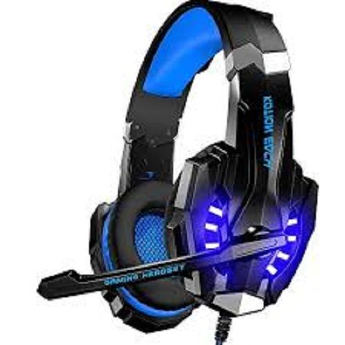 Wired Blue And Black Computer Headphone With Microphone