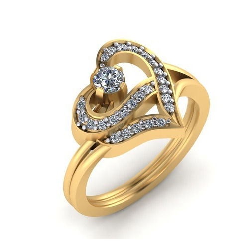 Golden Women Light Wight And Skin Friendly Elegant Fancy Gold Engagement Ring