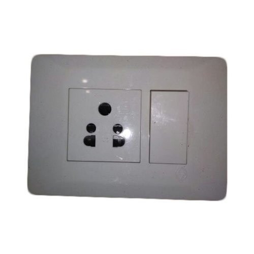 White Single Phase Pvc Material 6 Ampere Current Electrical Modular Switch 220 V Mechanical Life: 1 Years