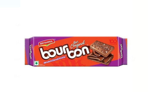 Brown Sweet And Delicious Crispy Rectangle Shape Britannia Bour Bon Biscuit 