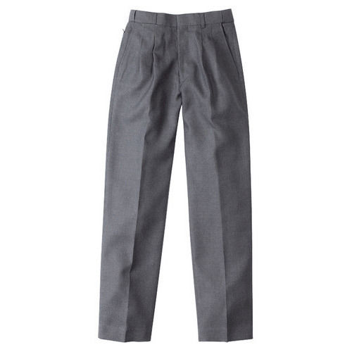 Kid Skin Friendly Breathable Comfortable Plain Cotton Gray School Trousers