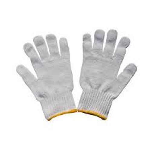 Available Colors Cut Resistant Finger White Knitted Safety Hand Gloves