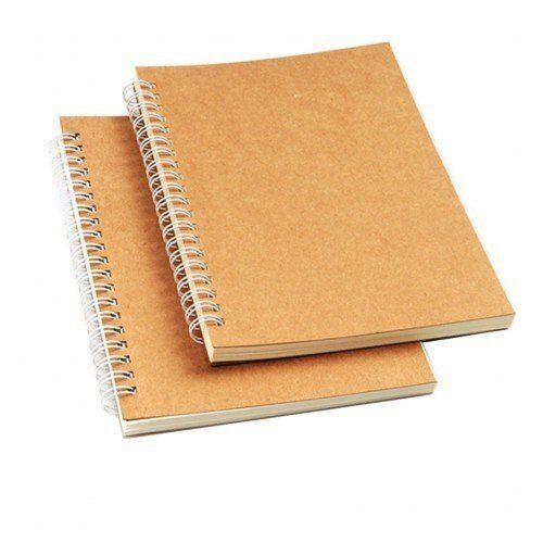 Easy To Carry Light Weight Soft Paper Cover Brown Spiral Binding Notebook