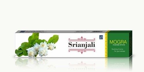 Eco-Friendly Rectangular Shape Black Solid Srianjali Mogra Incense Sticks Burning Time: 1 Years