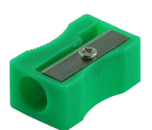 Green Color Rectangle Plastic Material Pencils Sharpener 