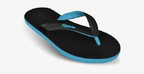 Plastic Men Light Weight Comfortable Skin Friendly Casual Wear Blue And Black Slipper