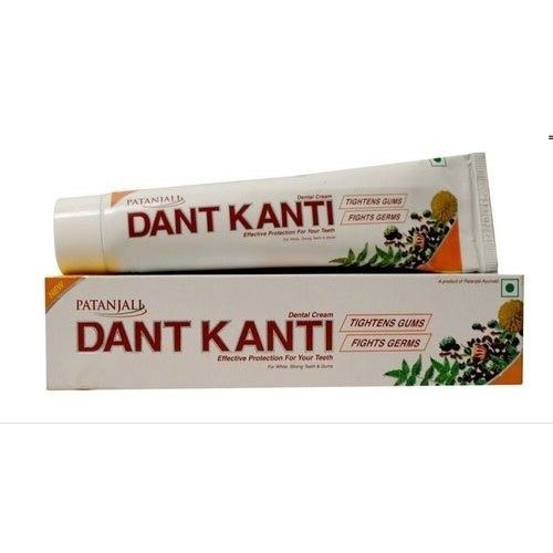 Pack Of 100 Gram White Patanjali Dant Kanti Tooth Paste 