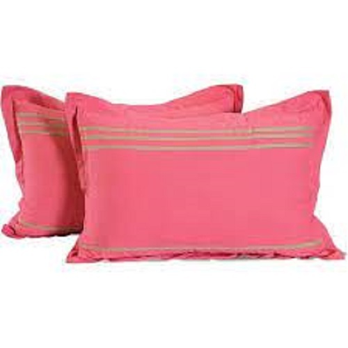Pink Color Rectangle Shape Plain Pattern Cotton Pillow Covers
