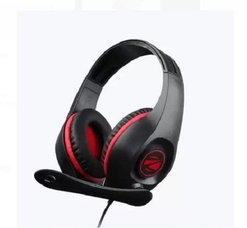 Frequency Range 20Hz-20Khz Black And Red 3.5 Mm Wired Zebronices Headphones Body Material: Plastic