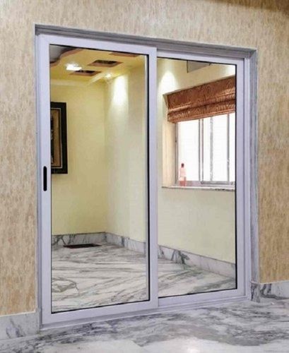 White Ruggedly Constructed And Light Weight Long Durable Aluminium Glass Door