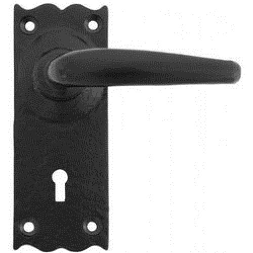 Oval Sturdy Material And Corrosion Resistant Antique Look Black Doors Lock Handle 