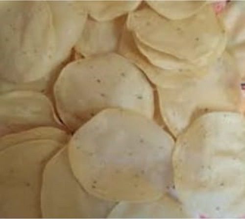 Hygienically Processed Crispy And Crunchy Delicious Round Yellow Plain Papad