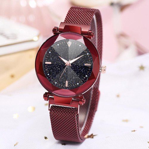 Ladies Wedding Wear Light Weighted Leather And Glass Round Analog Wrist  Watch Color Of Band: Maroon at Best Price in Sehore | Jaiswal Watch Company