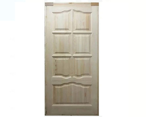 Solid Wood Thickness 5 Mm Rectangular Shape Height 5 Foot Cream Designer Wooden Door 