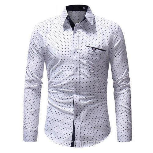 White Full Sleeve Breathable Skin Friendly Wrinkle Free Casual Wear Shirts For Men Gender: Male