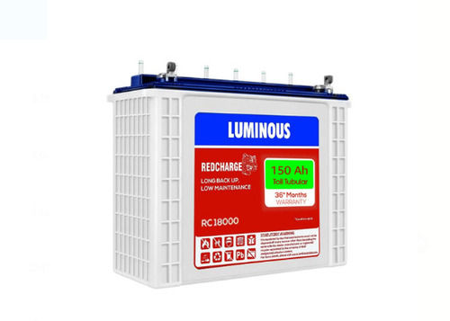 Luminous Rc 18000 Battery With 150 Ah Capacity And Voltage 12 V And 36 Month Warranty  Battery Capacity: <150Ah Ampere-Hour  (Ah)