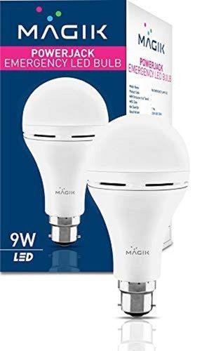 White Energy Efficient Plain Round Ceramic Cool Day Majik Led Light Bulb, 9 Watt 