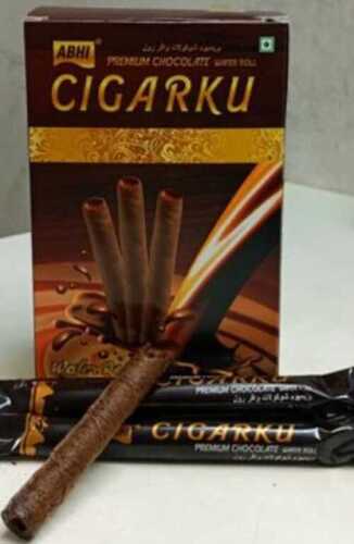Chocolate Cigarku Wafer Roll, Rectangular Shape, Milk Chocolate Flavour
