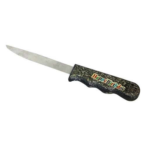 Easy To Use Strong Long Durable Stainless Steel Black And Silver Kitchen Knife 