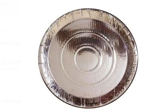 Eco Friendly Round Weight 3 Gm Size 14 Inch Disposable Silver Paper Plates