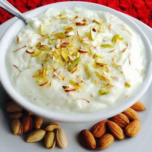 Indian Delicious Dessert Prepared From Strained Yoghurt Full Cream Shrikhand Fat: 14.3 Grams (G)