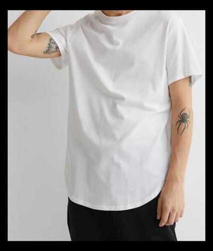 Mens T Shirt In White Color And Cotton Fabric For Casual Wear Occasion Age Group: Adults