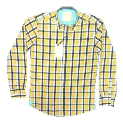 Regular Wear Collar Full Sleeves Mens Check Shirts Age Group: >19