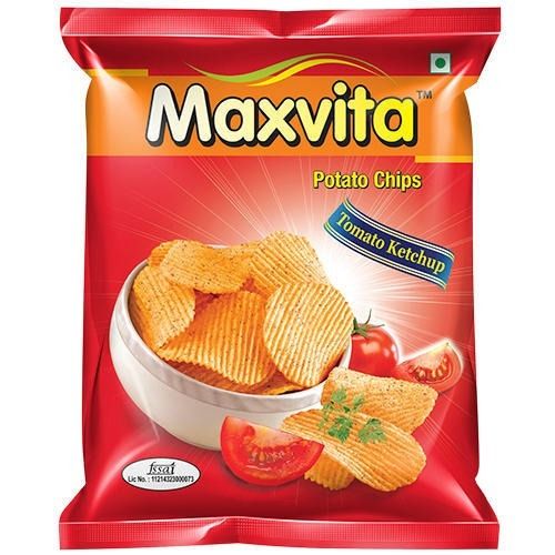 For Tea Time Snacks Tasty And Crispy Tomato Flavor Maxvita Potato Chips With 40 Gram Packet Pack