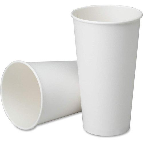 150 Ml Capacity Round Shape Plain White Color Disposable Paper Glass 