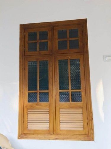 3x7 Feet Polished Wooden Window For Home And Hotels