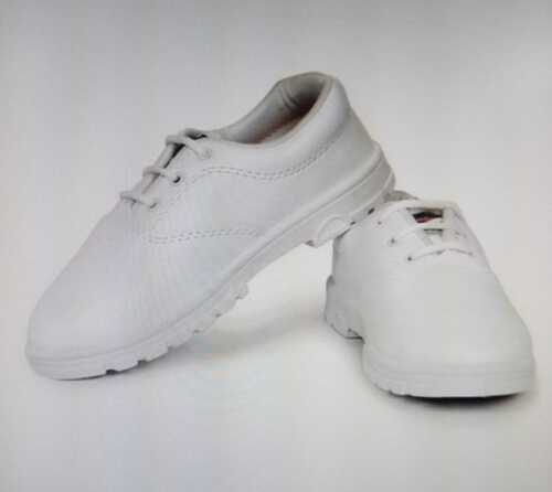 White Boys School Shoes With Lace Up, Synthetic Upper Leather Material