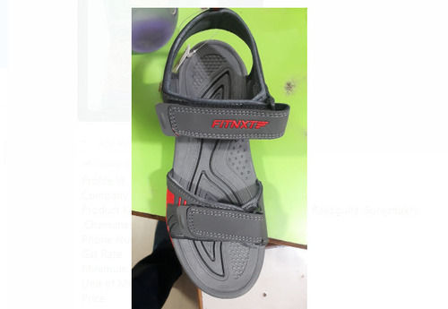 Gray Grey Plain Stylish And Comfortable Pu Material Sandal For Men Causal Wear 