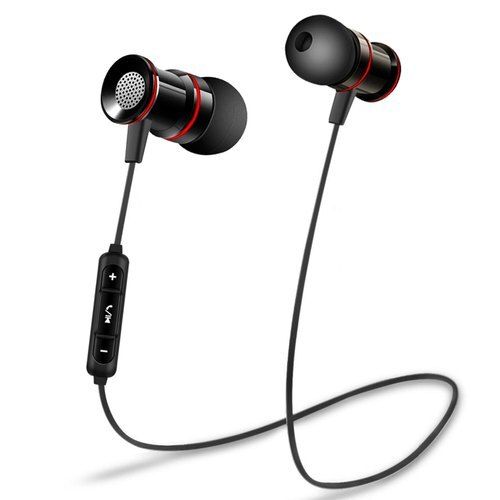 High Performance Adjustable And Flexible Wired Black Red Headphones  Body Material: Plastic