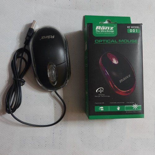 Black Long Lasting Light Weight High Performance Sleep Resistance Wired Mouse