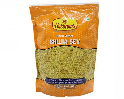 100 Percent Delicious And Crunchy Haldirams Bhujia Sev Namkeen For Snacks, 1 Kg  Fat: 5 Percentage ( % )